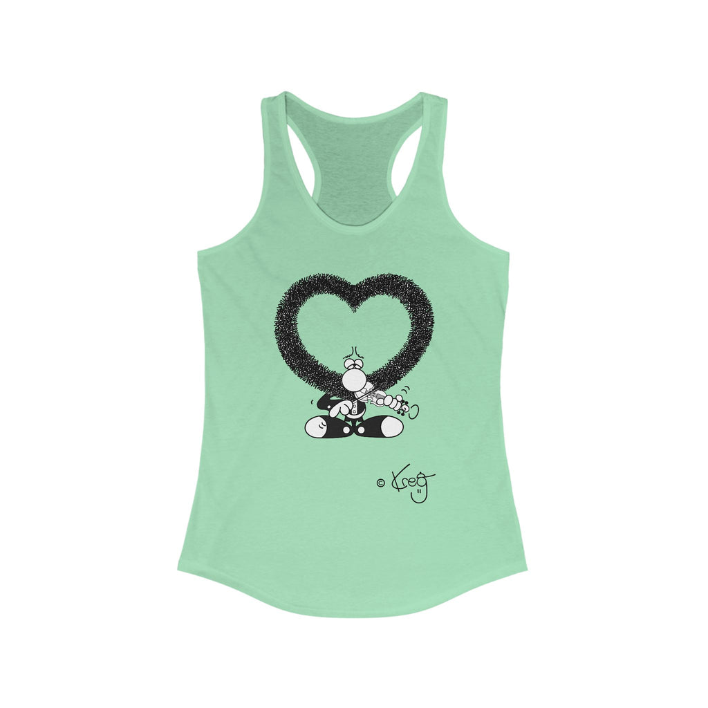 VIOLIN HEART MUSTACHE,Women's Ideal Racerback Tank