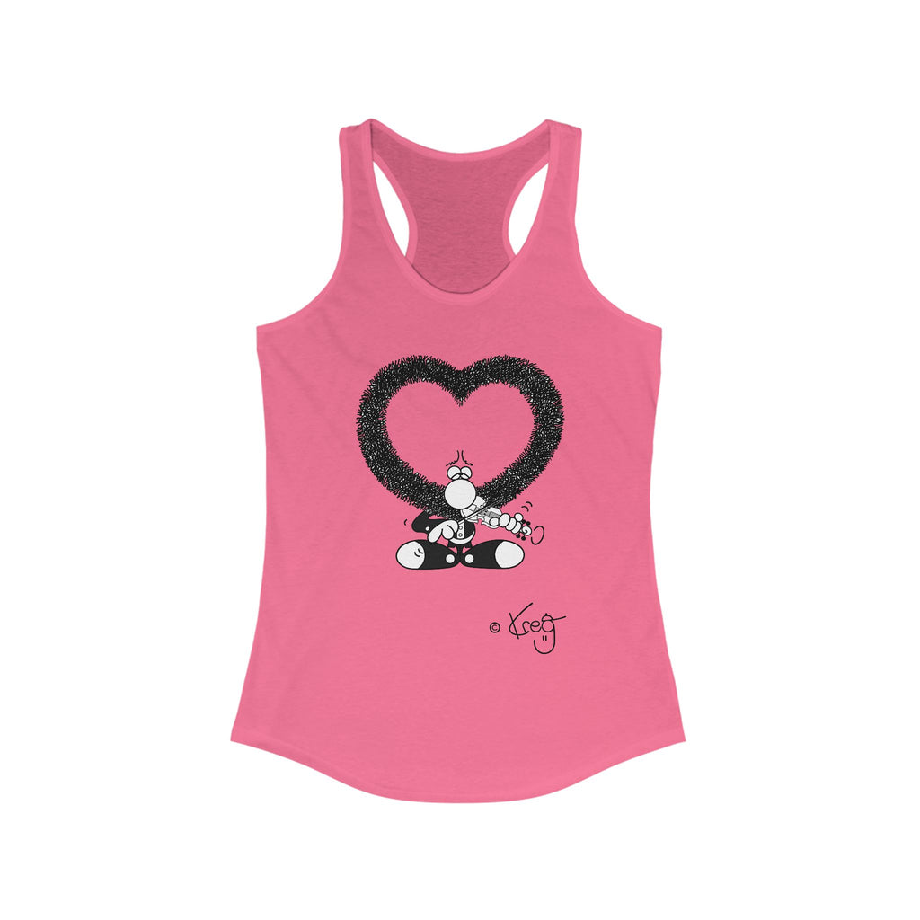 VIOLIN HEART MUSTACHE,Women's Ideal Racerback Tank