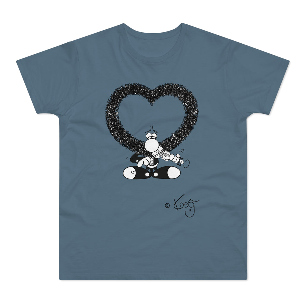 Violin Heart Mustache Single Jersey Men's T-shirt