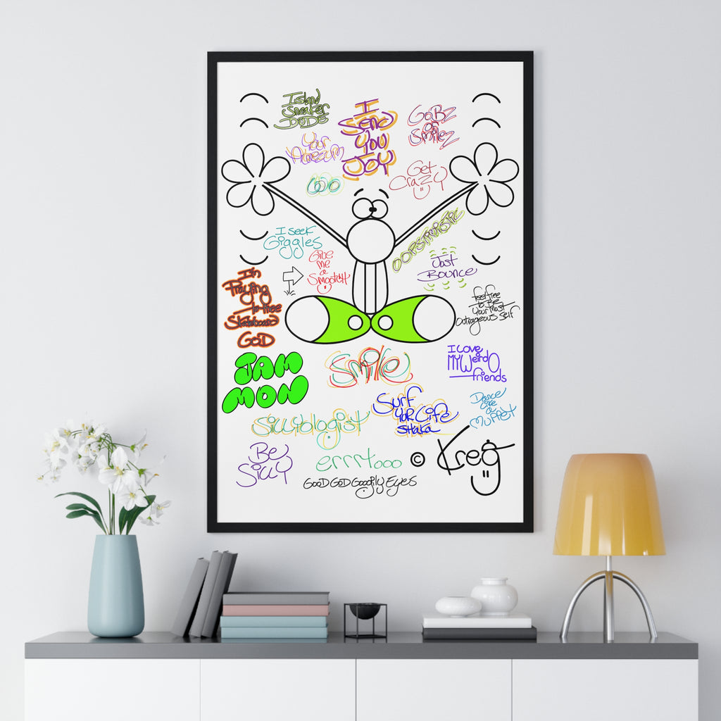 JOY GRAFFITI,Vertical Framed Poster