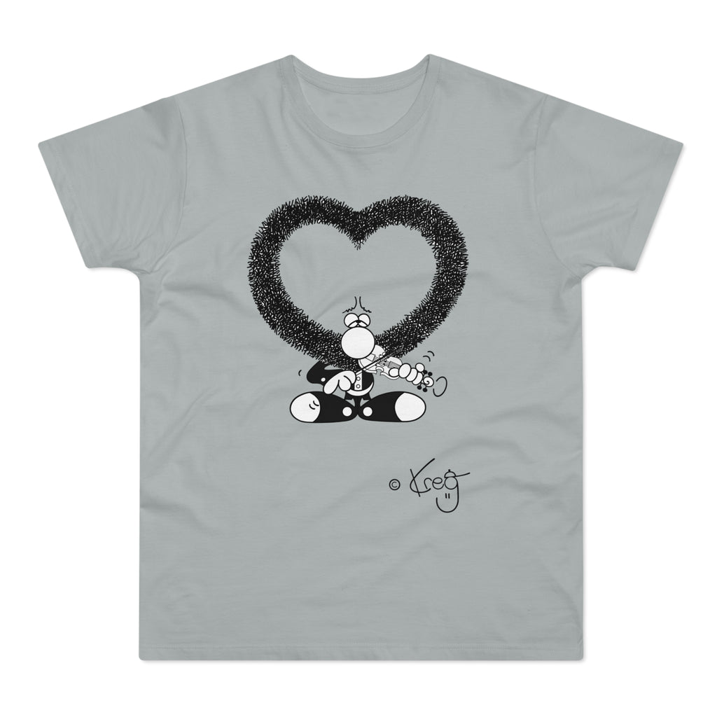 Violin Heart Mustache Single Jersey Men's T-shirt