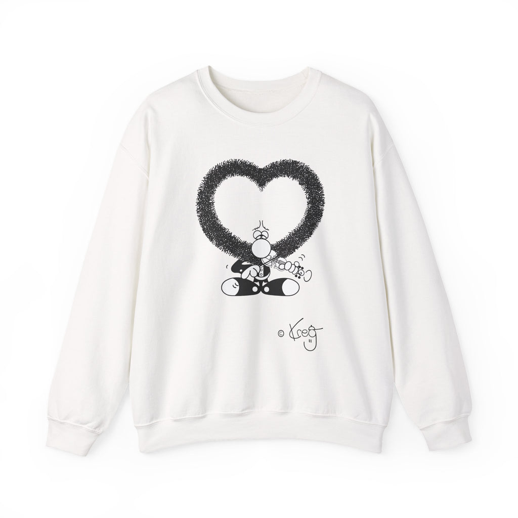 VIOLIN HEART MUSTACHE, Unisex Heavy Blend™ Crewneck Sweatshirt