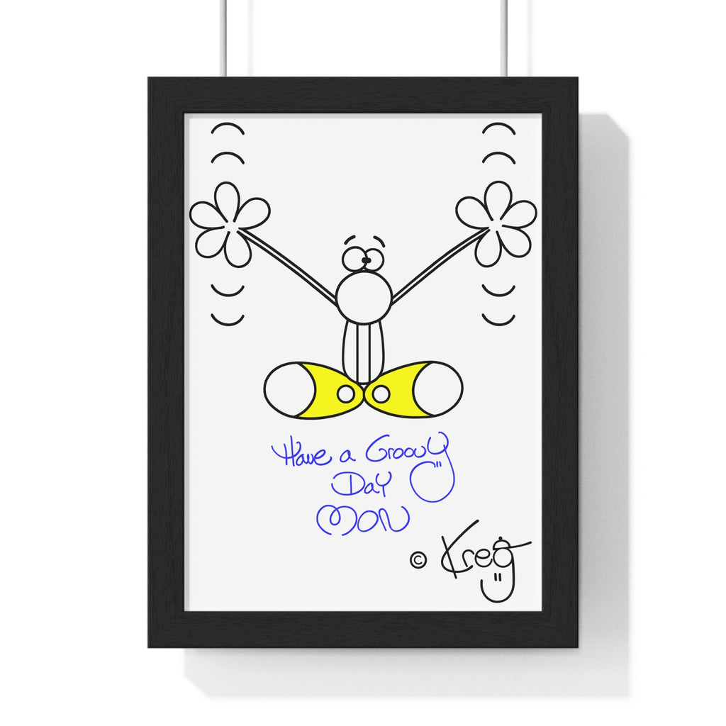 GROOVY DAY,Vertical Framed Poster