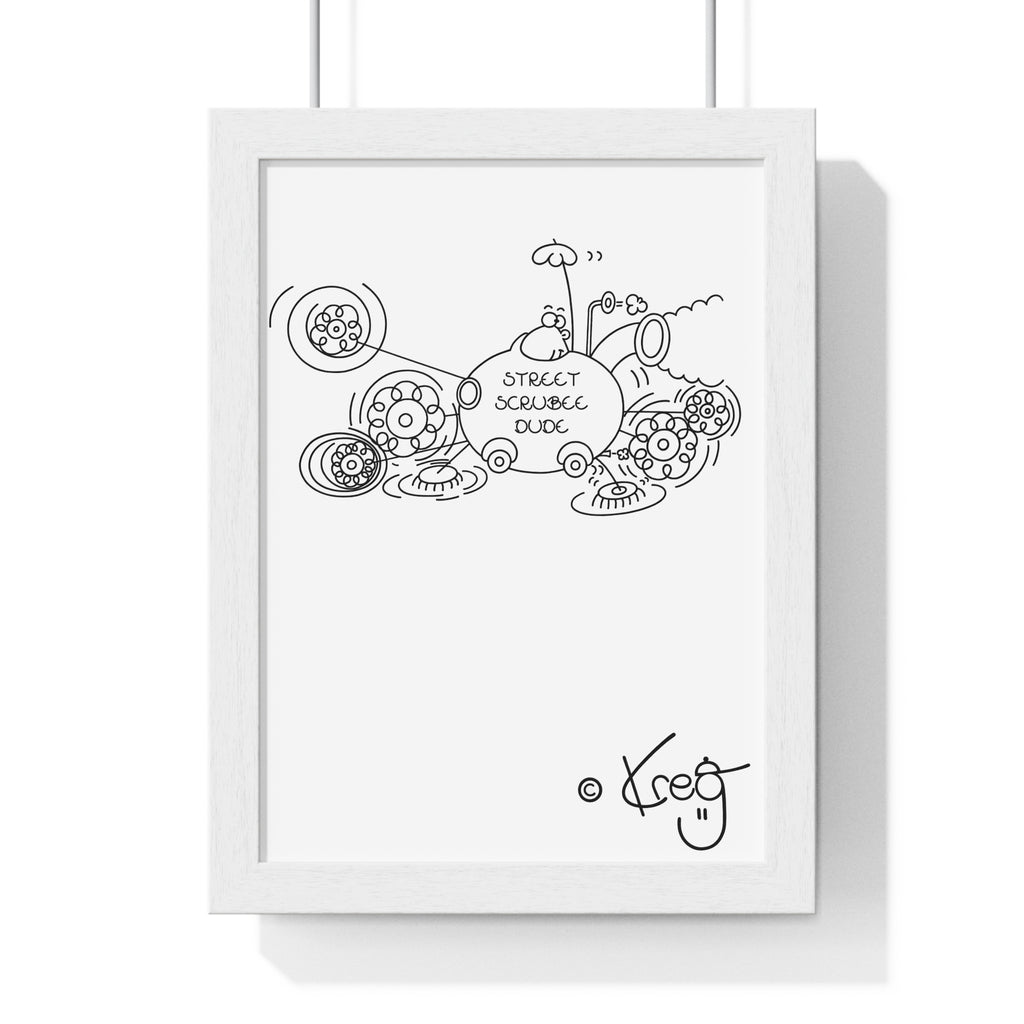 STREET SCRUBEE DUDE,Vertical Framed Poster