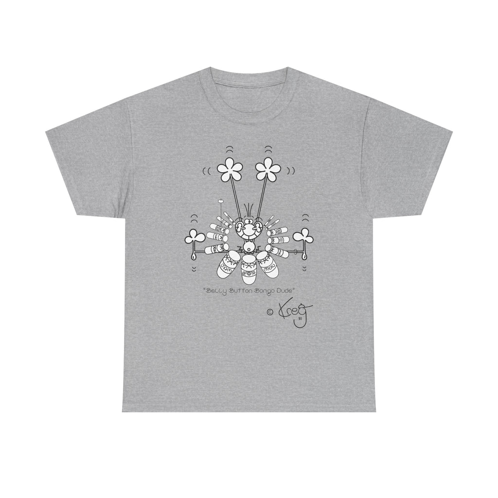 BELLY BUTTON BONGO DUDE,Unisex Heavy Cotton Tee