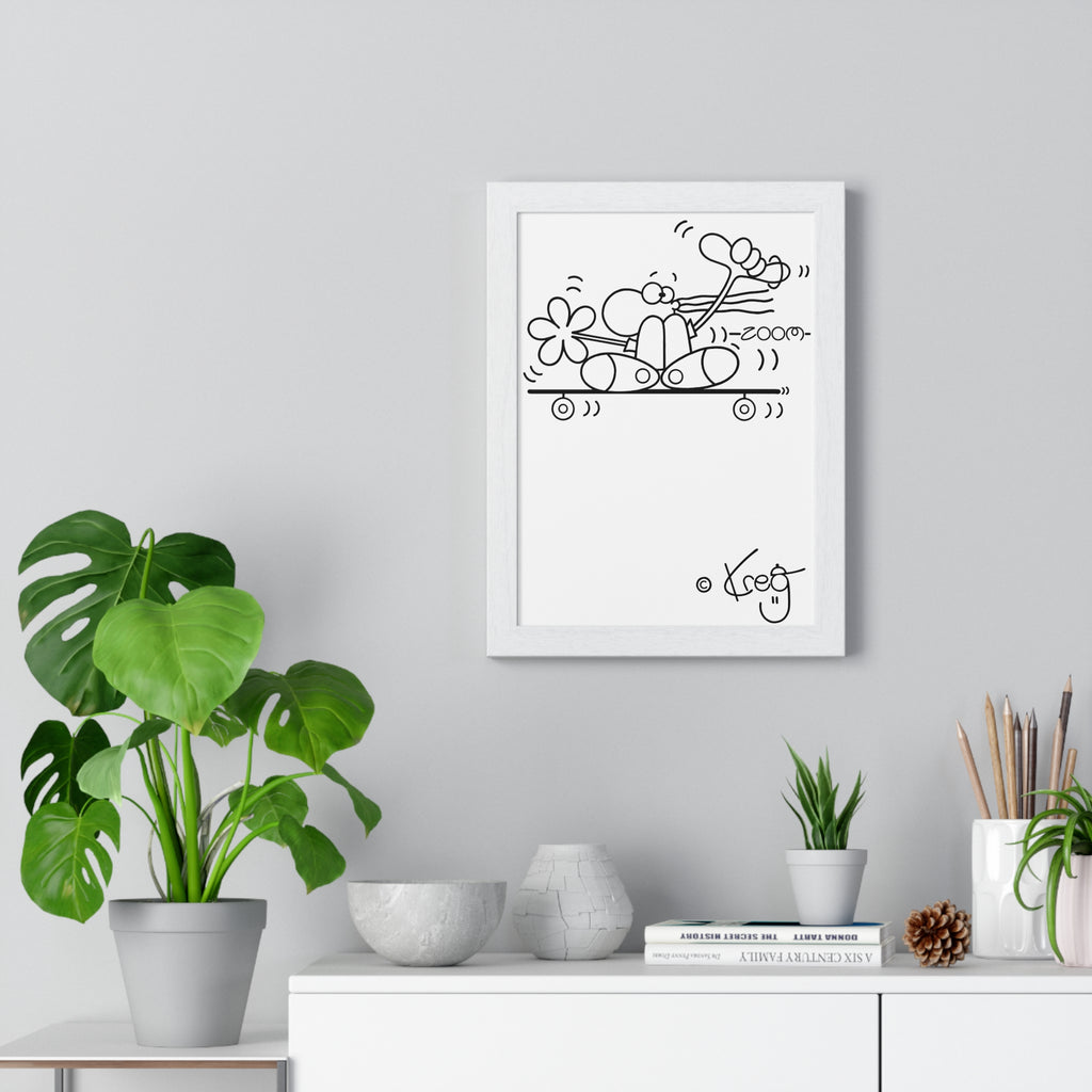 SKATEBOARDER DUDE,Vertical Framed Poster