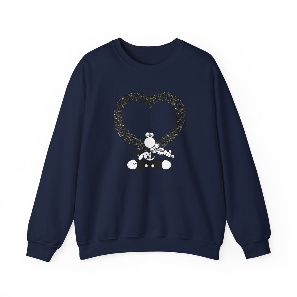 Violin Heart Mustache Unisex Heavy Blend™ Crewneck Sweatshirt