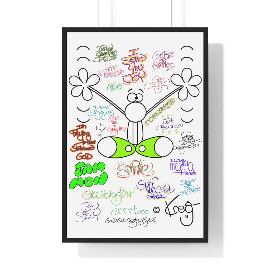 JOY GRAFFITI,Vertical Framed Poster