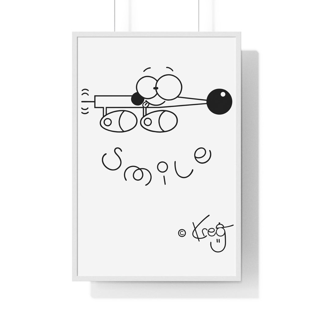 SMILE WIENER DOG,Vertical Framed Poster