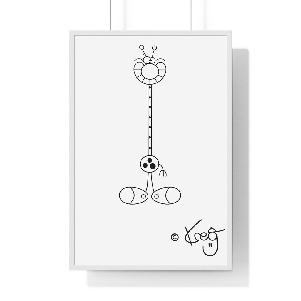 LAUGH GIRAFFE,Premium Framed Vertical Poster