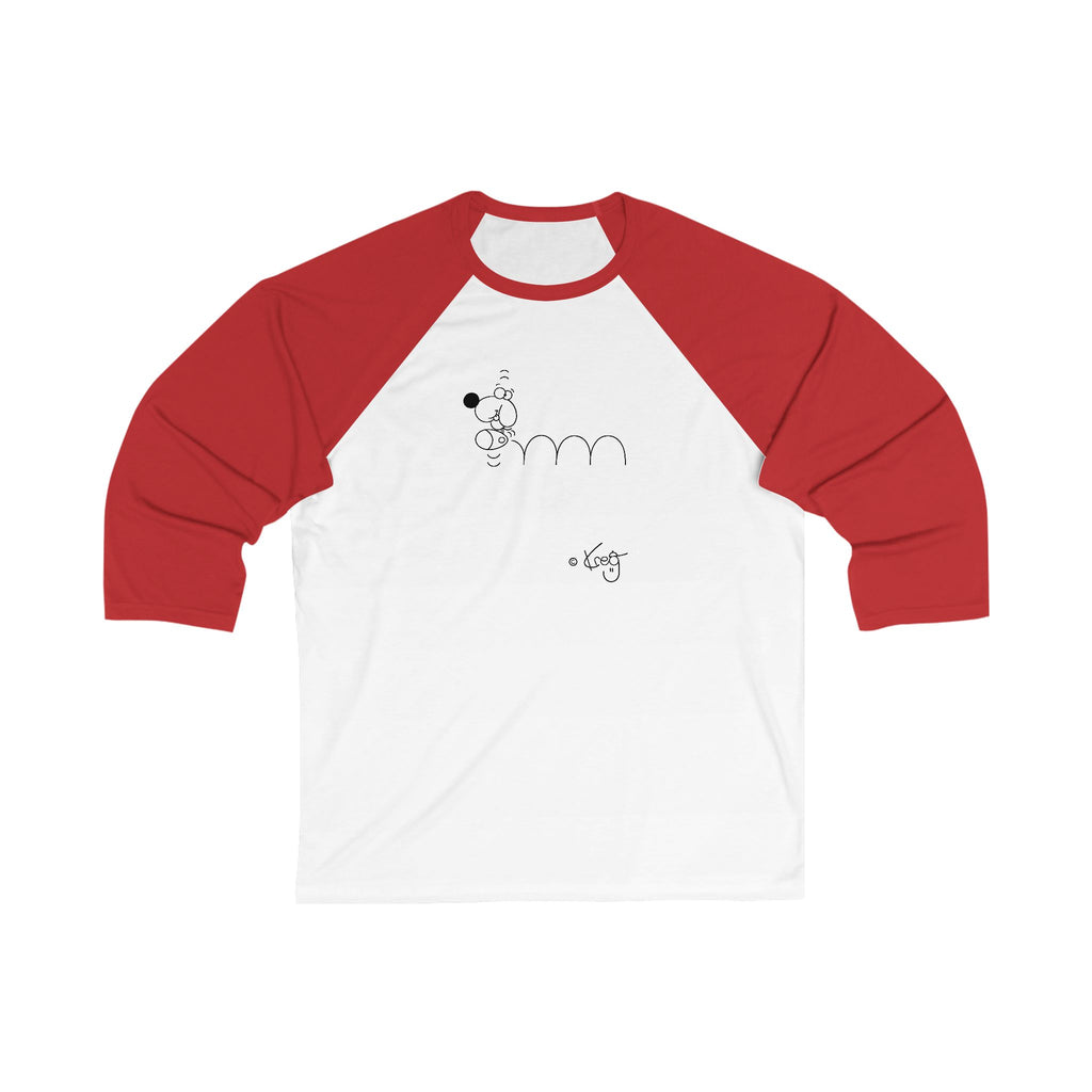 BOUNCING DOGGY,Unisex 3\4 Sleeve Baseball Tee
