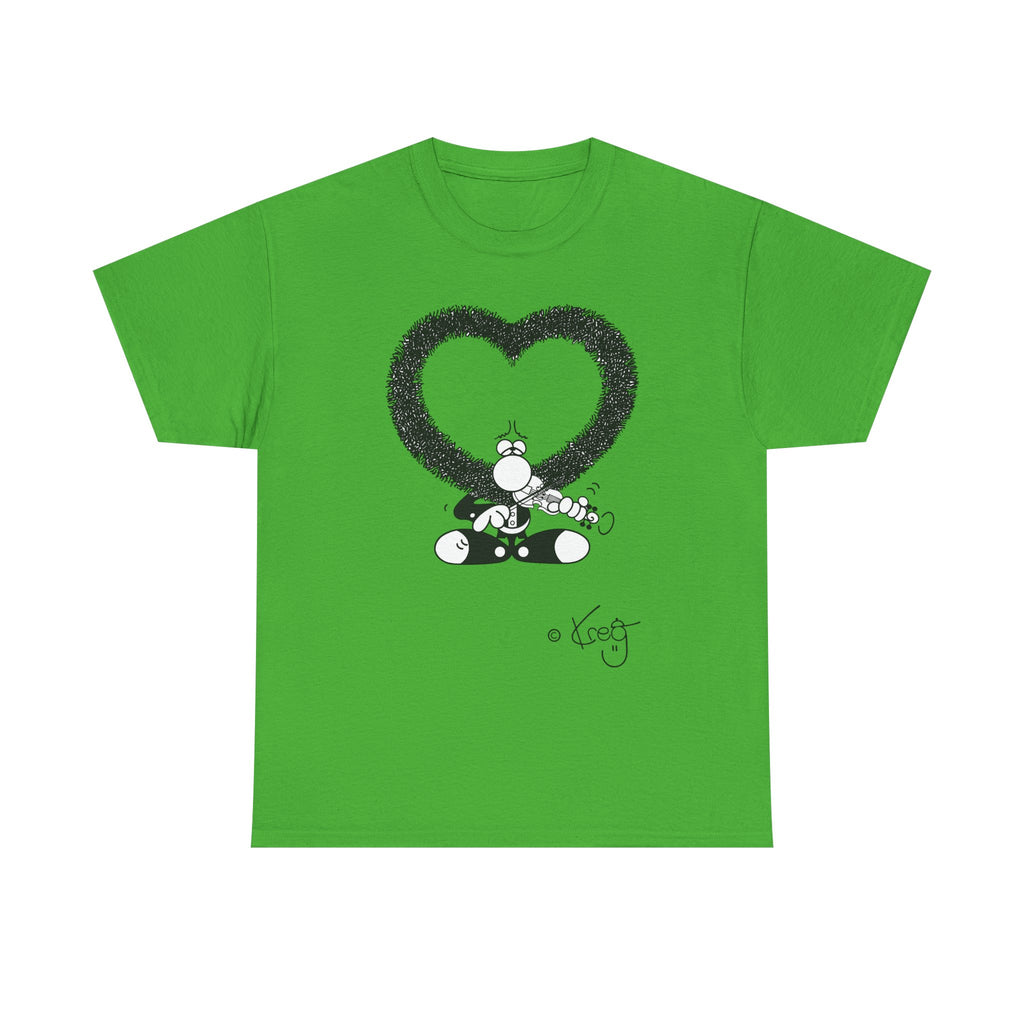 VIOLIN HEART MUSTACHE,Unisex Heavy Cotton Tee