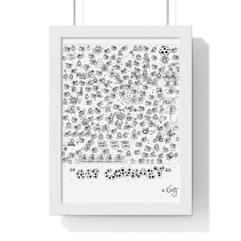 GET COWRAZY,Vertical Framed Poster