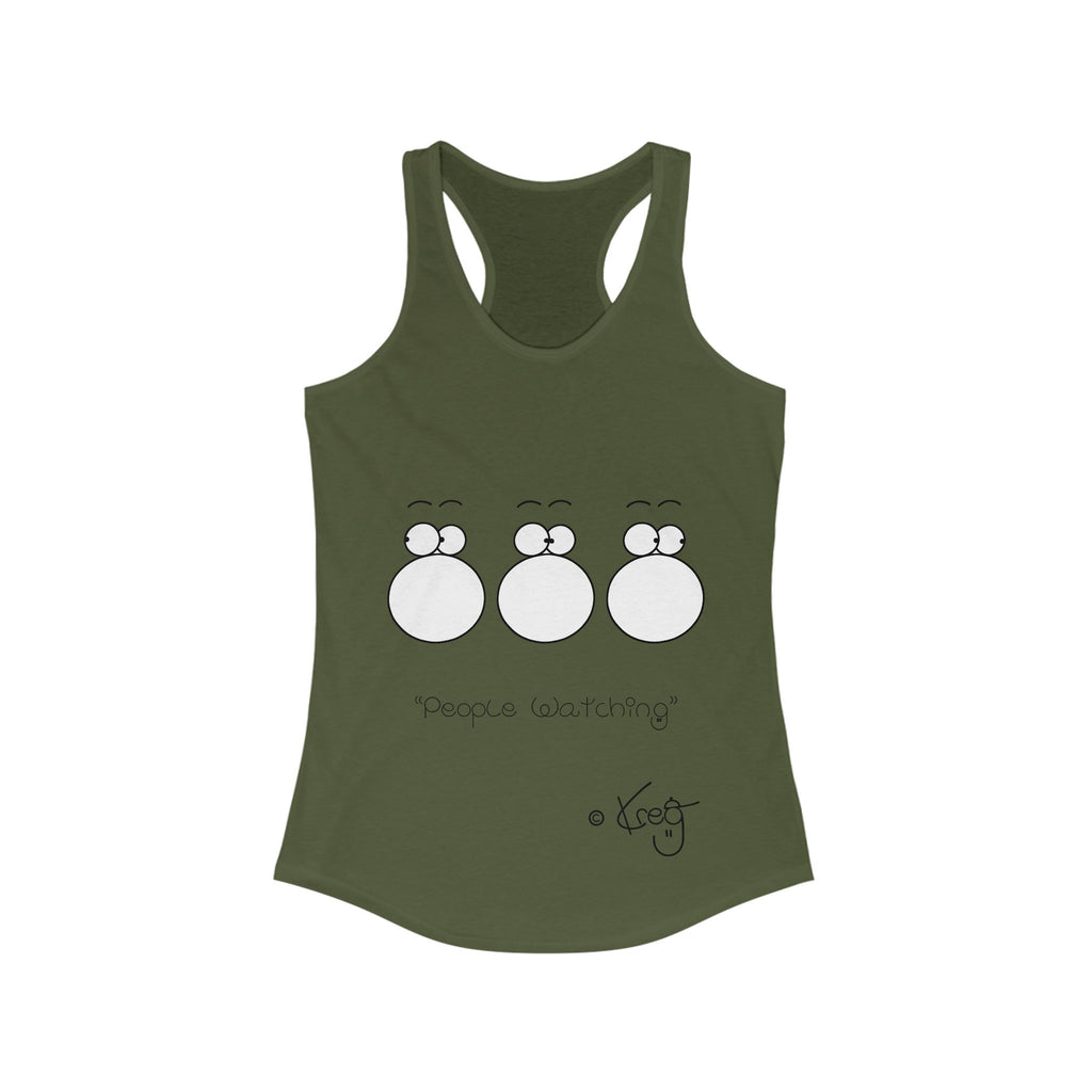 PEOPLE WATCHING,Women's Ideal Racerback Tank