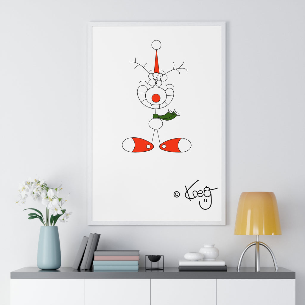SMILE REINDEER,Vertical Framed Poster