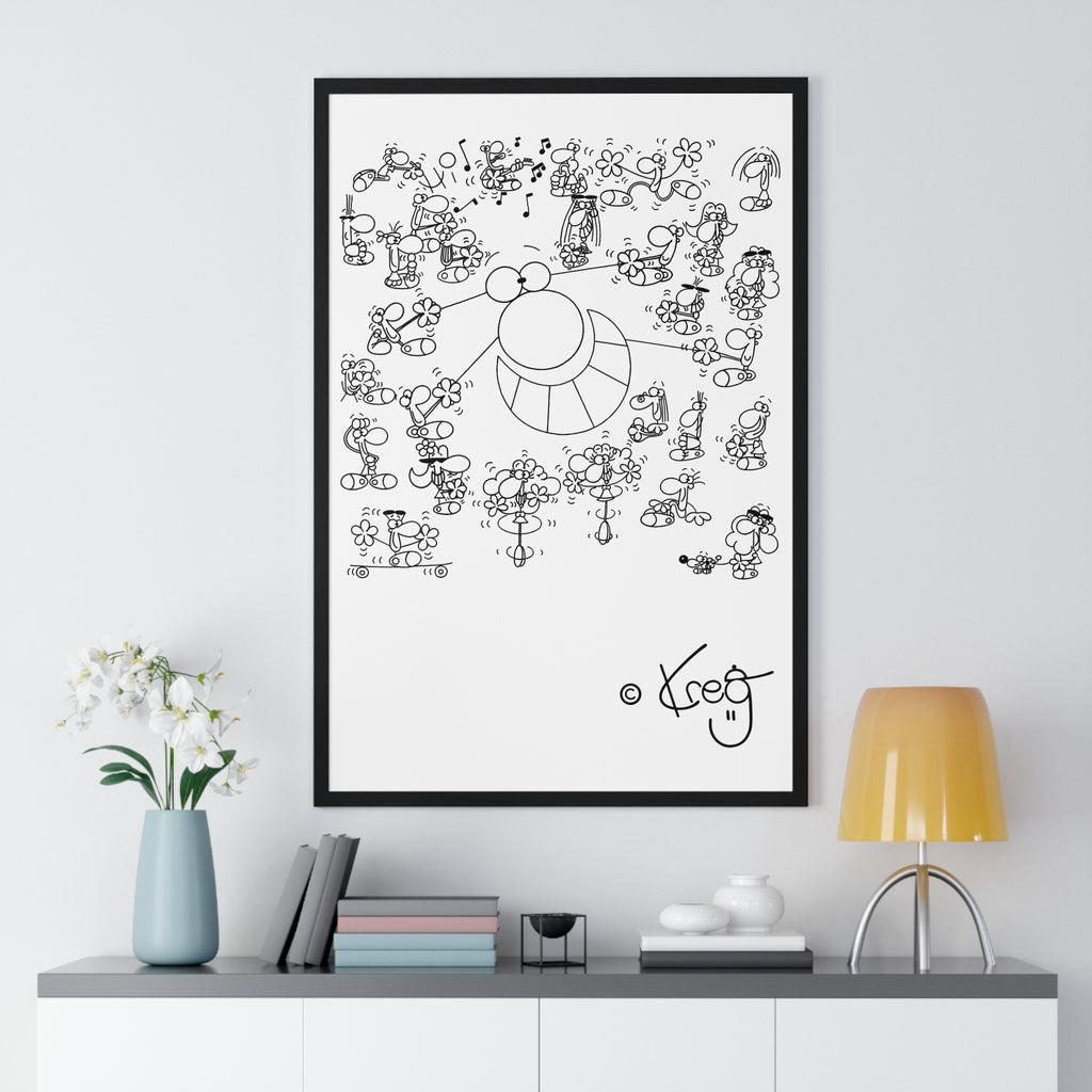 STREET ART PERFORMANCE,Vertical Framed Poster