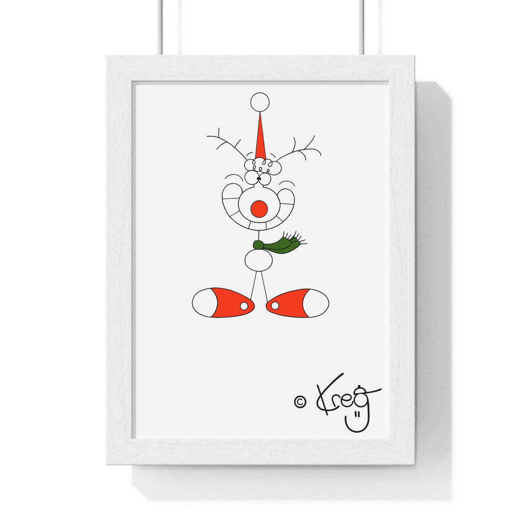 SMILE REINDEER,Vertical Framed Poster