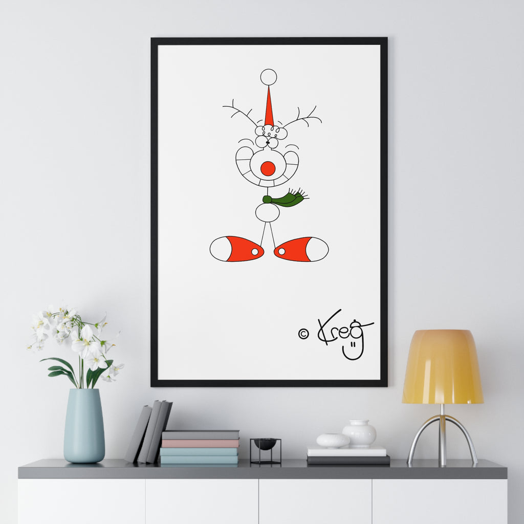 SMILE REINDEER,Vertical Framed Poster