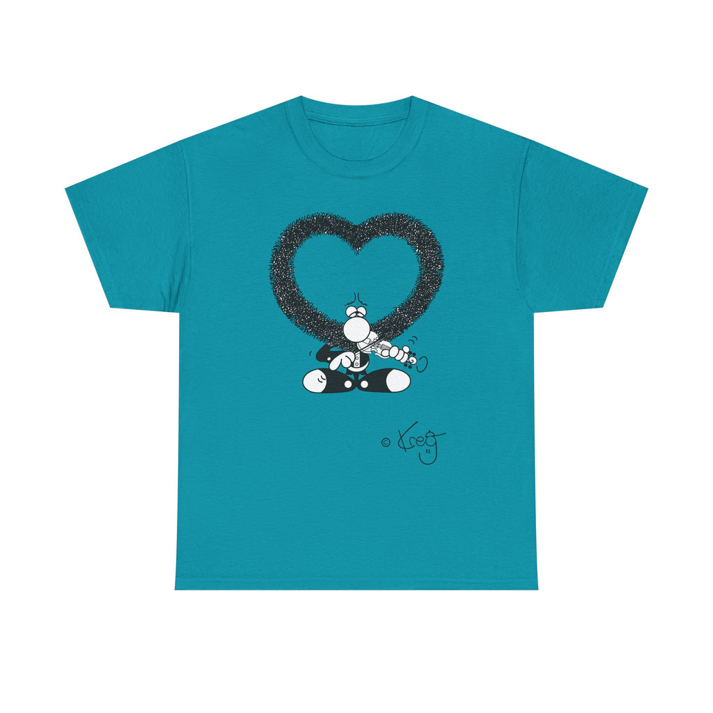 VIOLIN HEART MUSTACHE,Unisex Heavy Cotton Tee