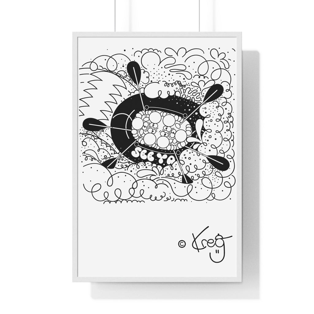 WHITEWATER RAFTING,Vertical Framed Poster