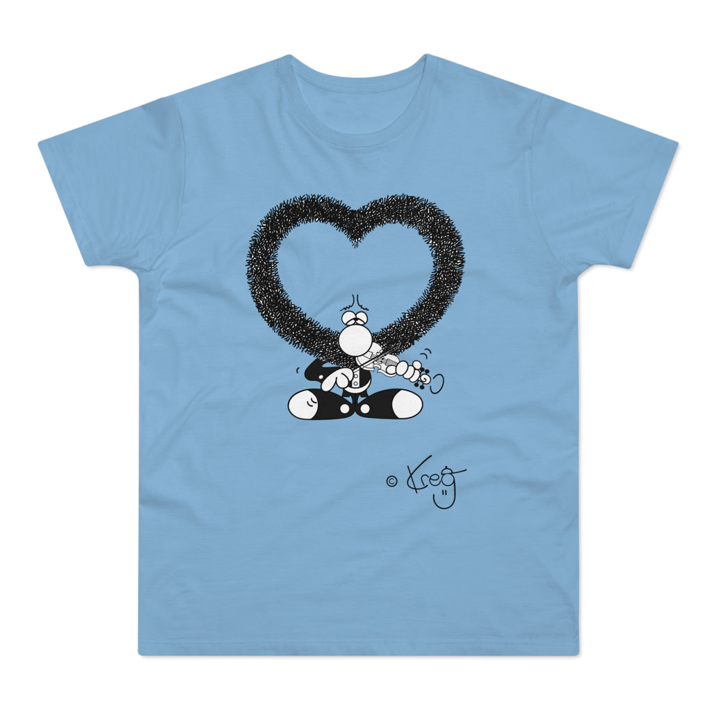 Violin Heart Mustache Single Jersey Men's T-shirt