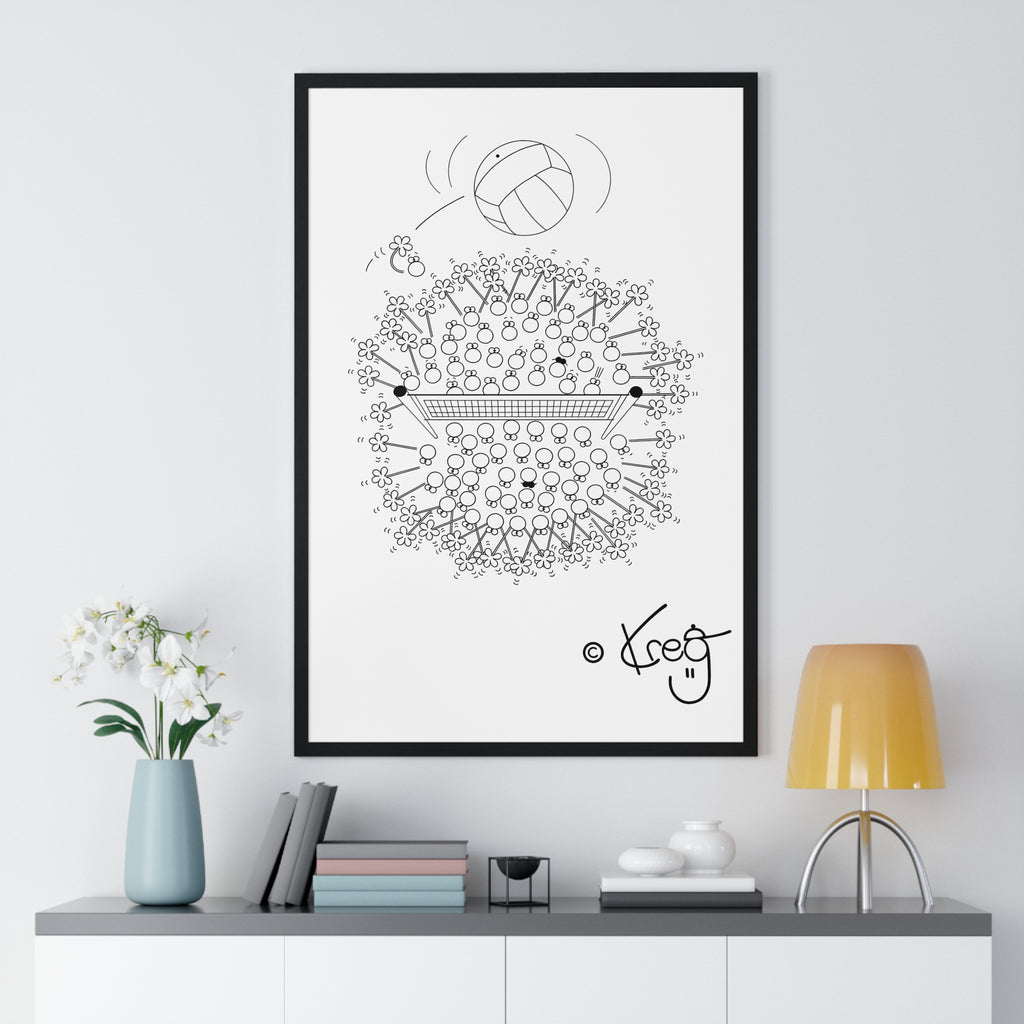 VOLLEYBALL FUN,Premium Framed Vertical Poster