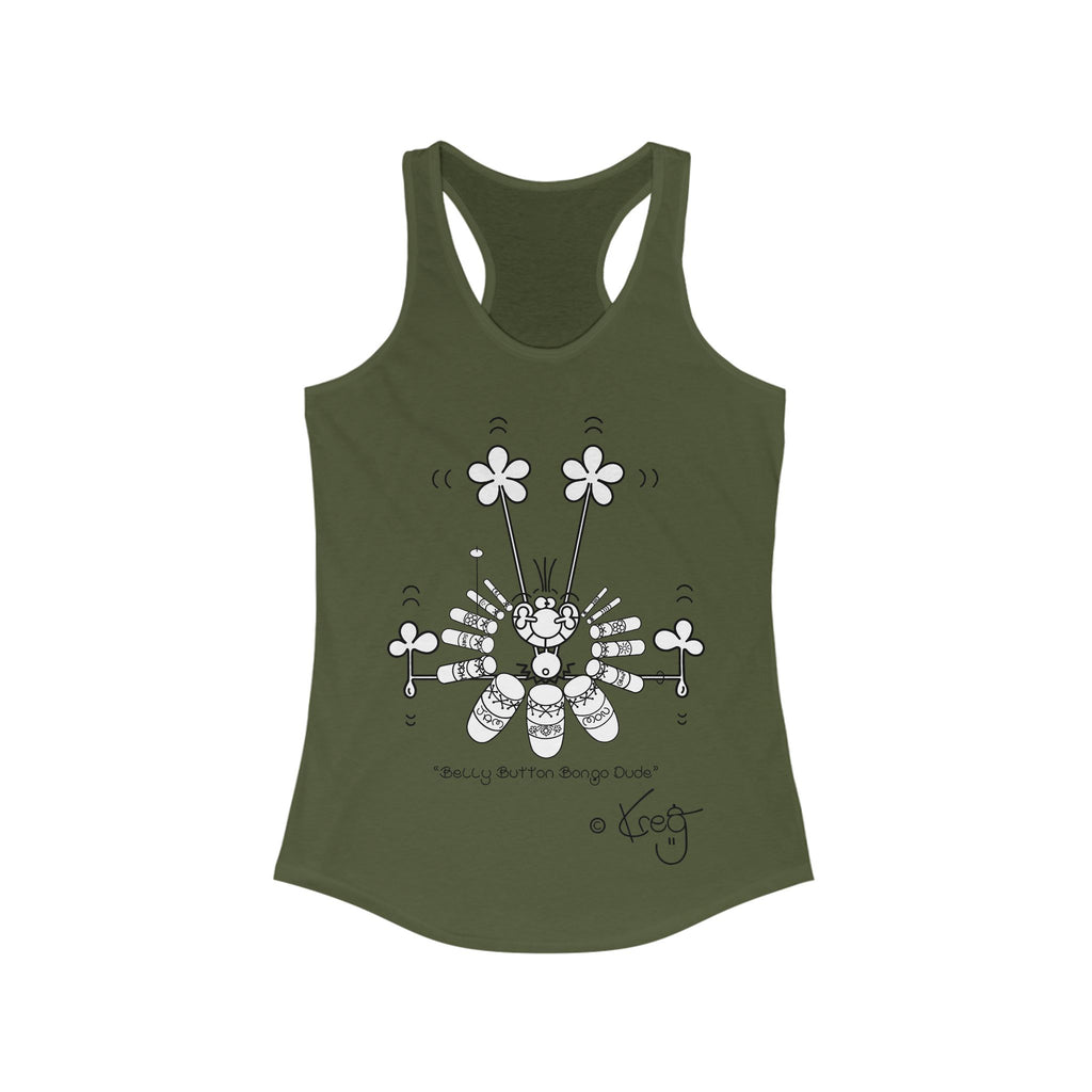 BELLY BUTTON BONGO DUDE,Women's Ideal Racerback Tank