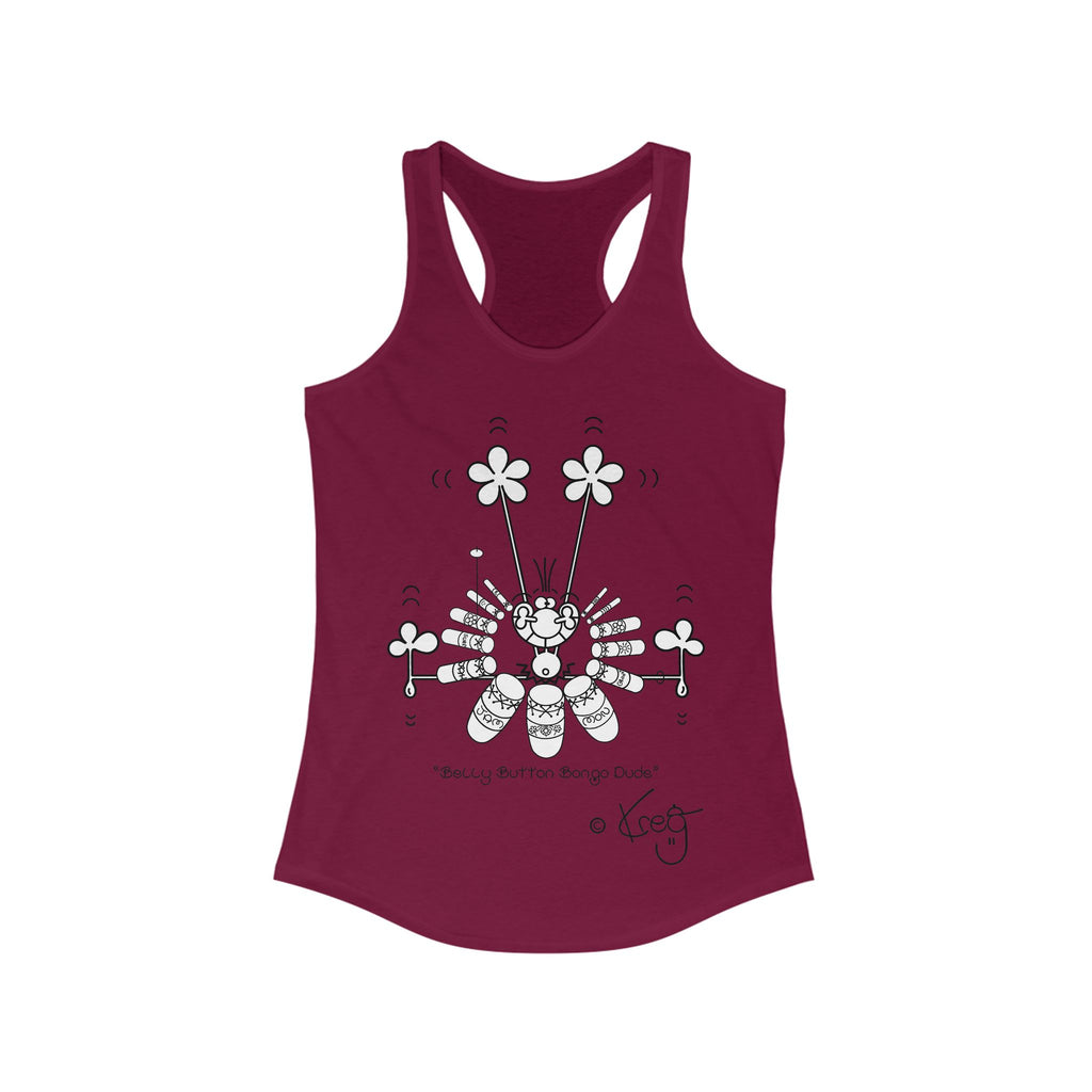 BELLY BUTTON BONGO DUDE,Women's Ideal Racerback Tank
