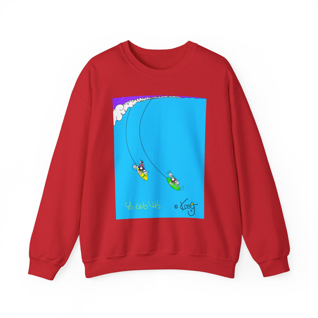 SURFING PIRATES YO WO HO,Unisex Heavy Blend™ Crewneck Sweatshirt