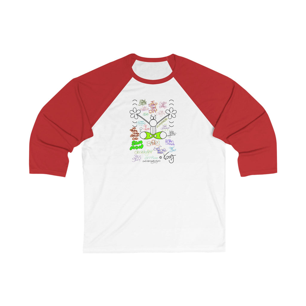 JOY GRAFFITI,Unisex 3\4 Sleeve Baseball Tee