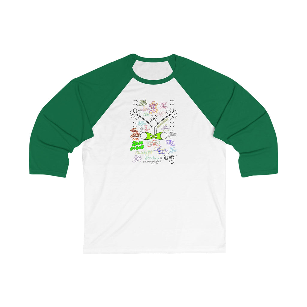 JOY GRAFFITI,Unisex 3\4 Sleeve Baseball Tee