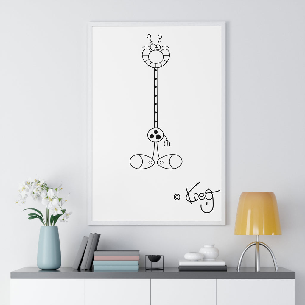 LAUGH GIRAFFE,Premium Framed Vertical Poster