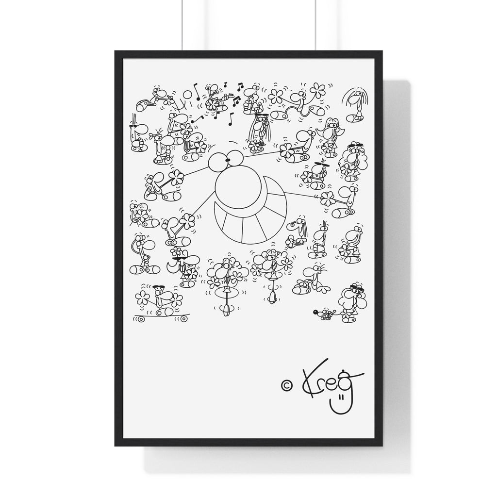 STREET ART PERFORMANCE,Vertical Framed Poster