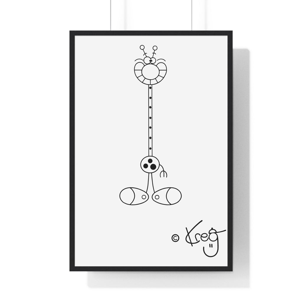 LAUGH GIRAFFE,Premium Framed Vertical Poster