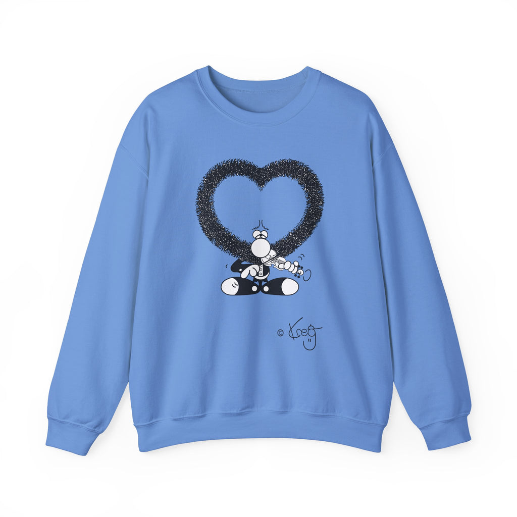 VIOLIN HEART MUSTACHE, Unisex Heavy Blend™ Crewneck Sweatshirt
