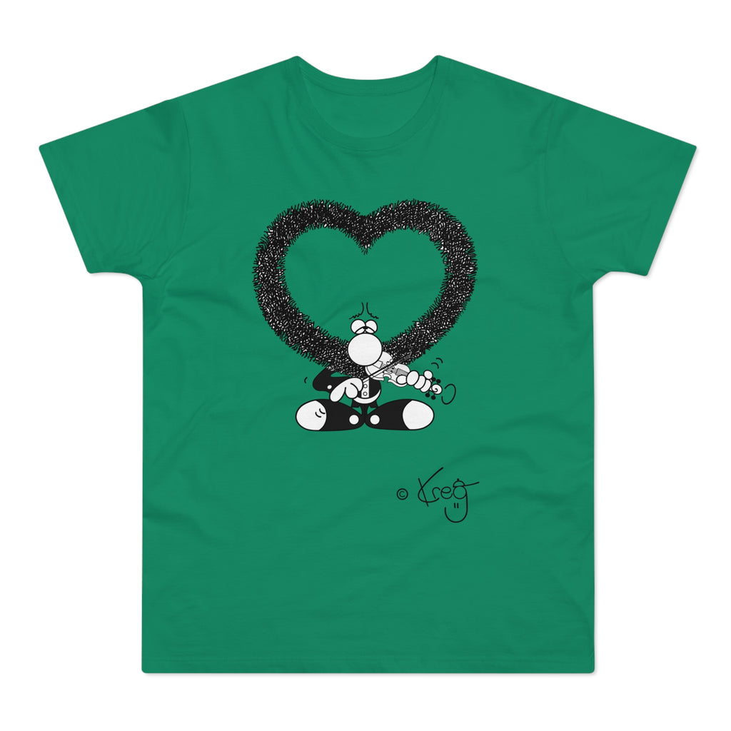 Violin Heart Mustache Single Jersey Men's T-shirt