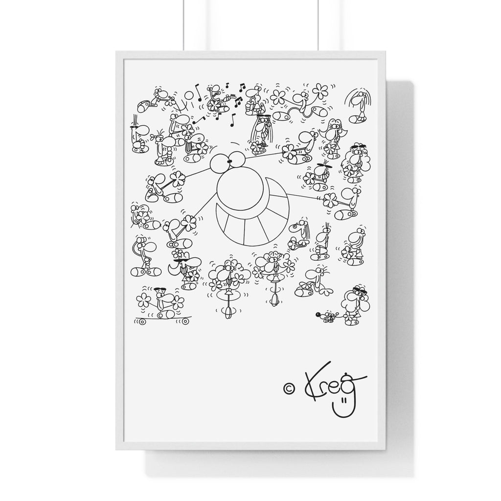 STREET ART PERFORMANCE,Vertical Framed Poster