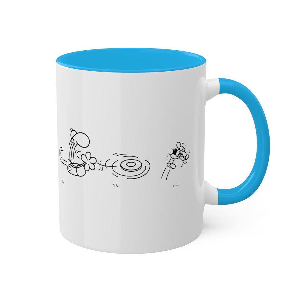 FREDDIE FRISBEE DOG Colorful Mugs, 11oz