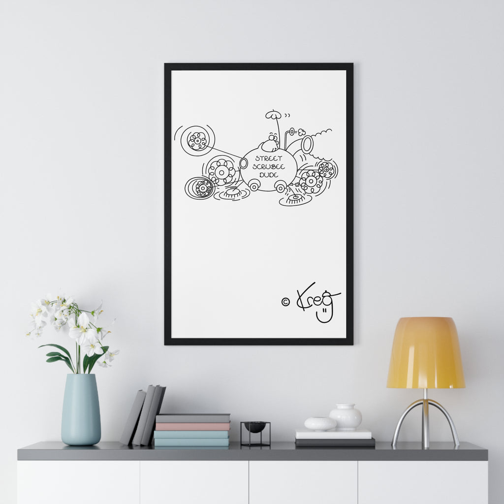 STREET SCRUBEE DUDE,Vertical Framed Poster