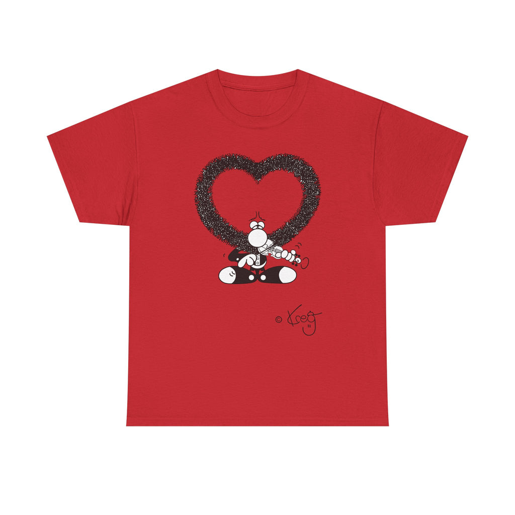 VIOLIN HEART MUSTACHE,Unisex Heavy Cotton Tee