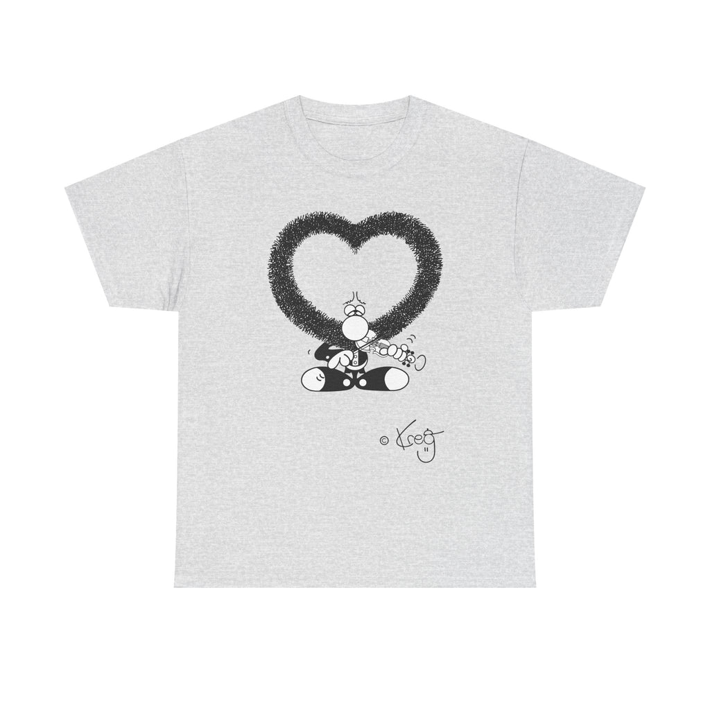 VIOLIN HEART MUSTACHE,Unisex Heavy Cotton Tee