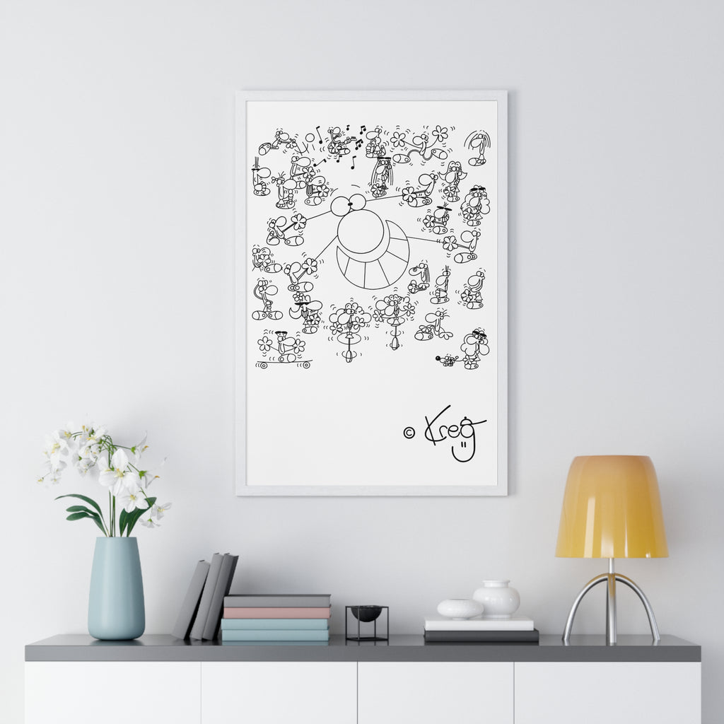 STREET ART PERFORMANCE,Vertical Framed Poster