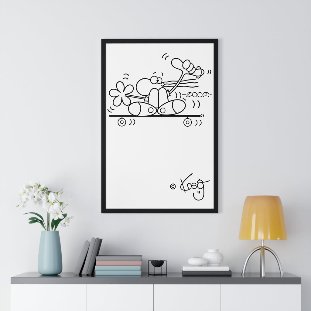 SKATEBOARDER DUDE,Vertical Framed Poster