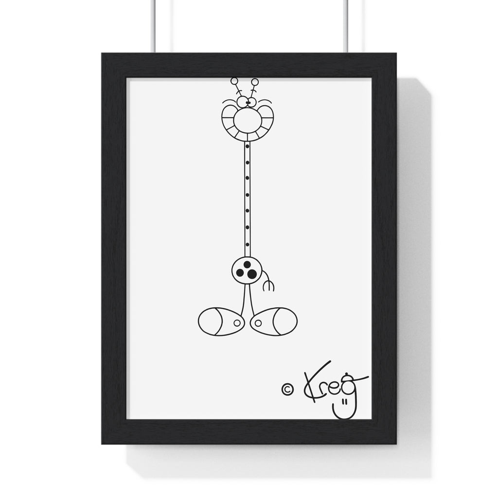 LAUGH GIRAFFE,Premium Framed Vertical Poster