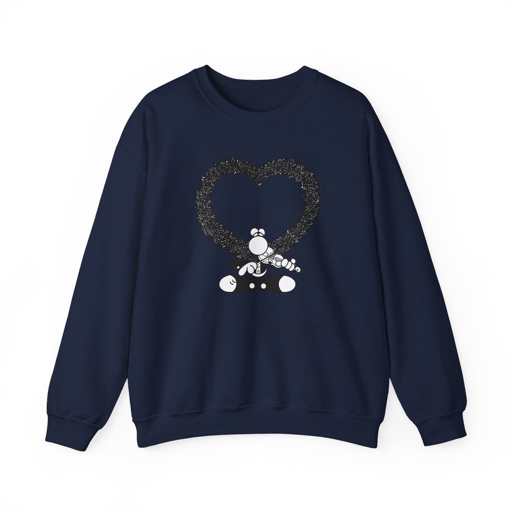 VIOLIN HEART MUSTACHE, Unisex Heavy Blend™ Crewneck Sweatshirt