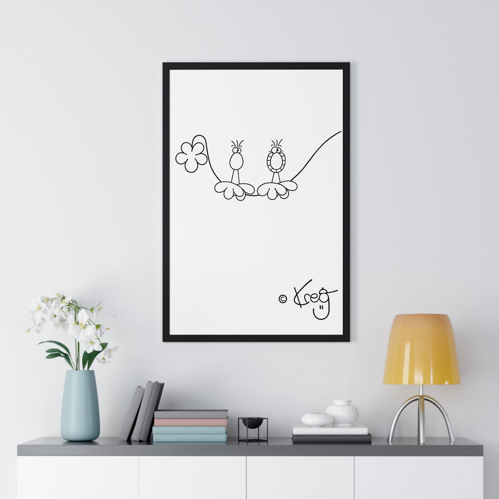 SILLY BIRDZ,Vertical Framed Poster