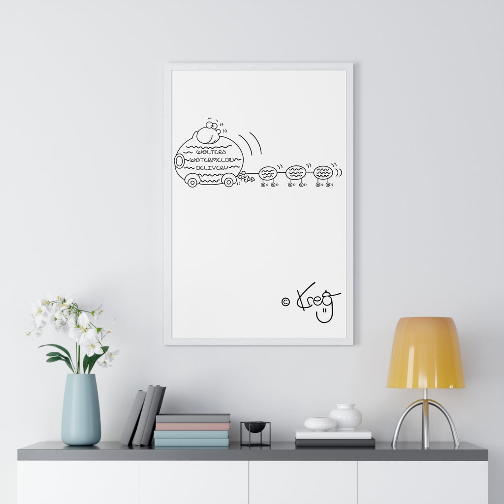 WALTER'S WATERMELON DELIVERY,Vertical Framed Poster