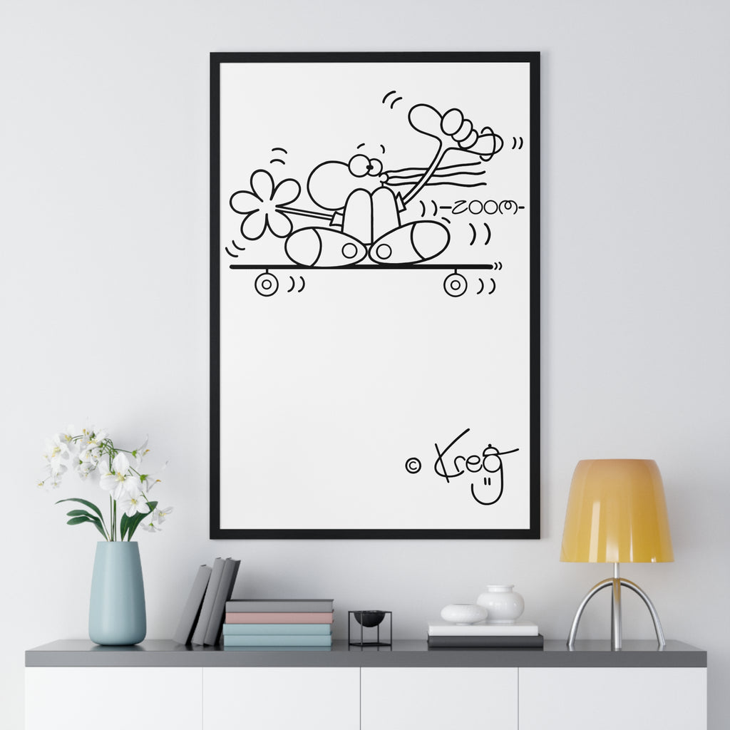 SKATEBOARDER DUDE,Vertical Framed Poster