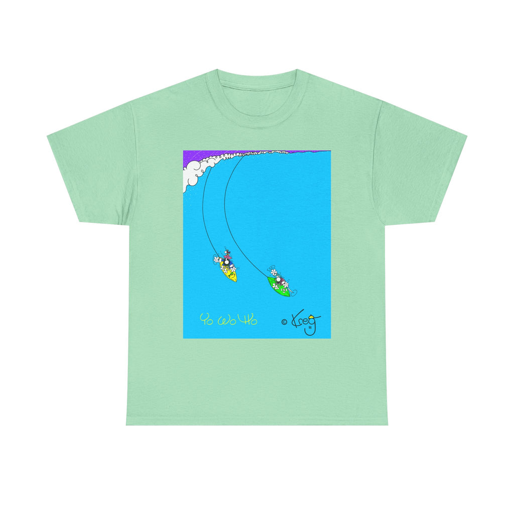 SURFING PIRATES YO WO HO,Unisex Heavy Cotton Tee