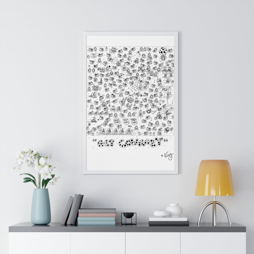 GET COWRAZY,Vertical Framed Poster